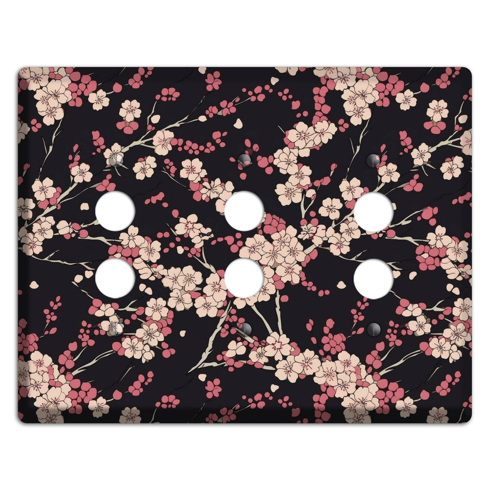 Night Blossom Drift 3 Pushbutton Wallplate