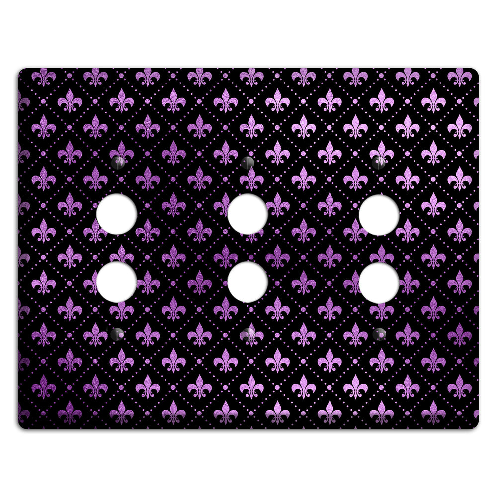 Royal Lilac Grid 3 Pushbutton Wallplate