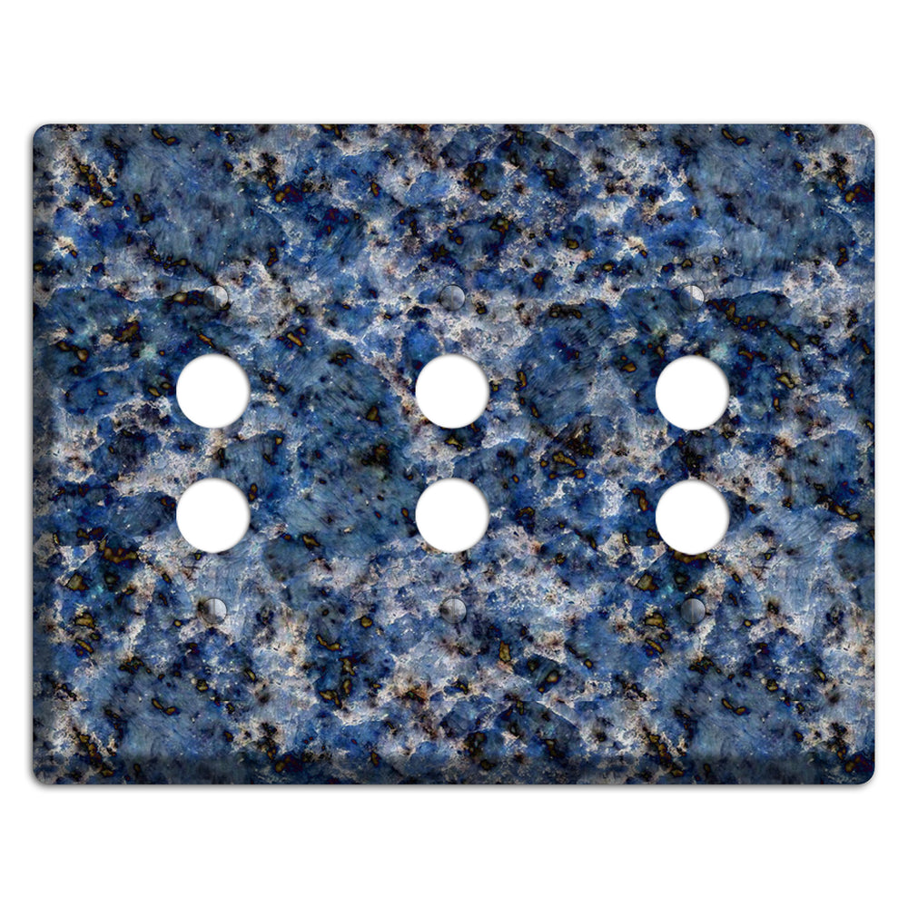 Blue Bahia Granite 3 Pushbutton Wallplate