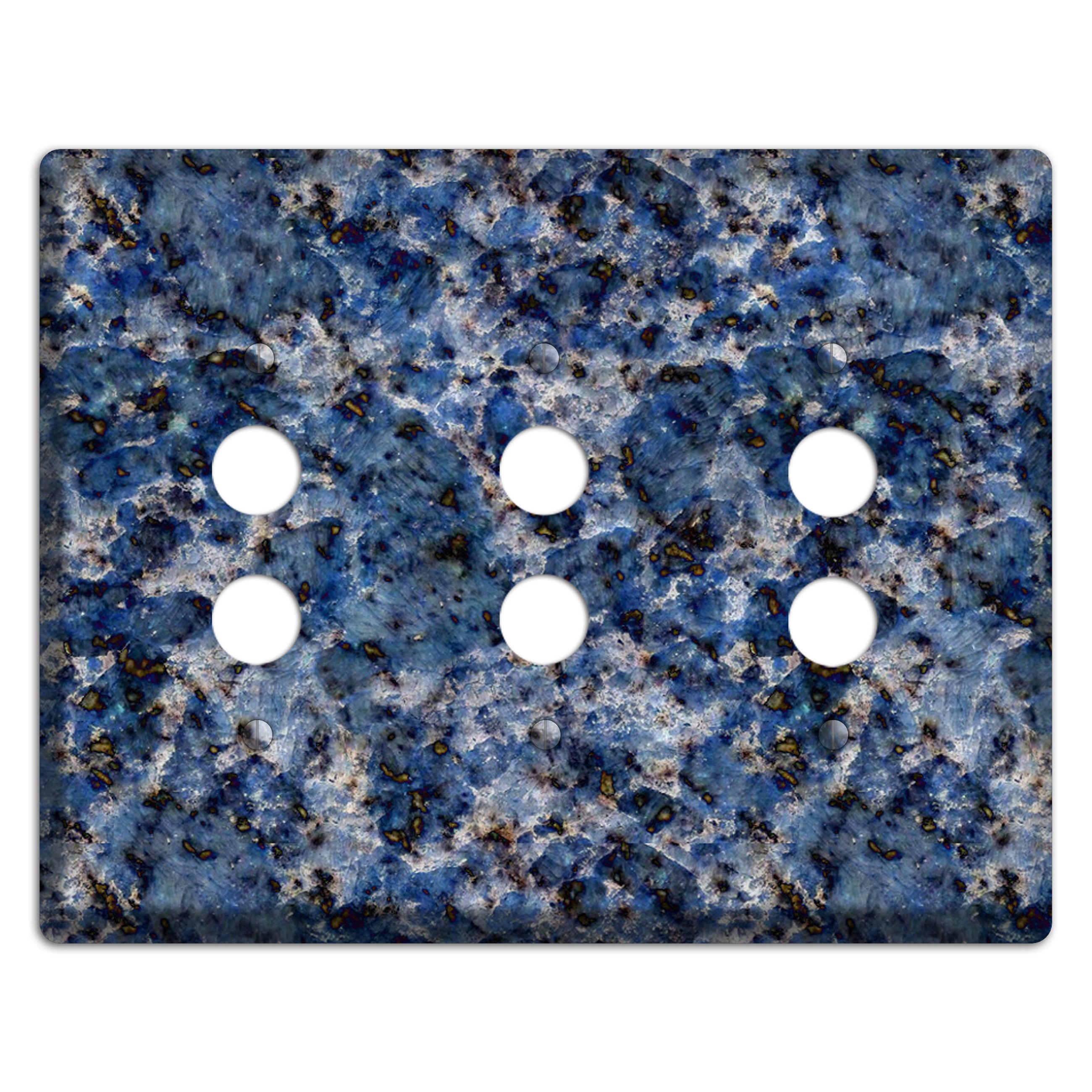 Blue Bahia Granite 3 Pushbutton Wallplate