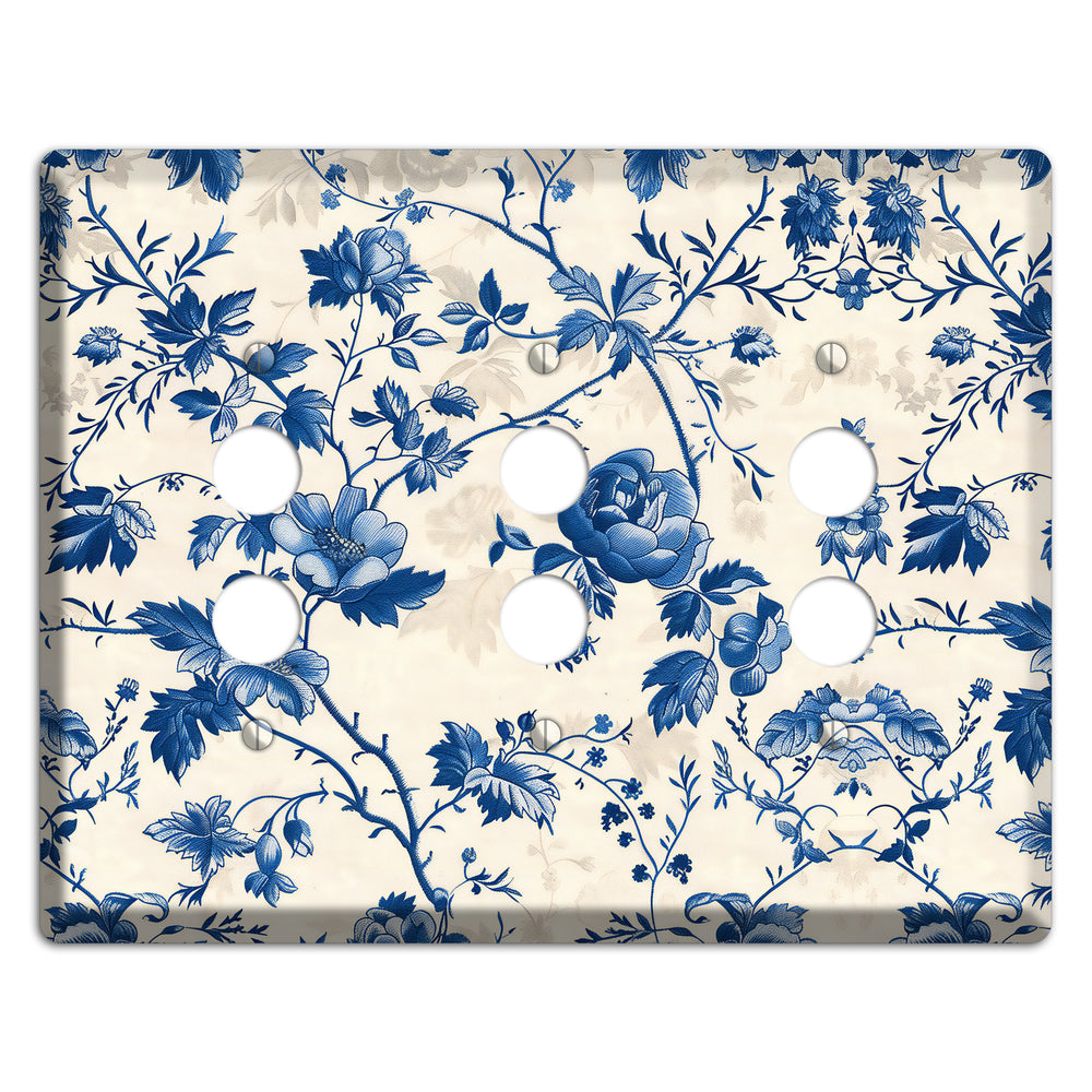 Porcelain Garden Riot 3 Pushbutton Wallplate