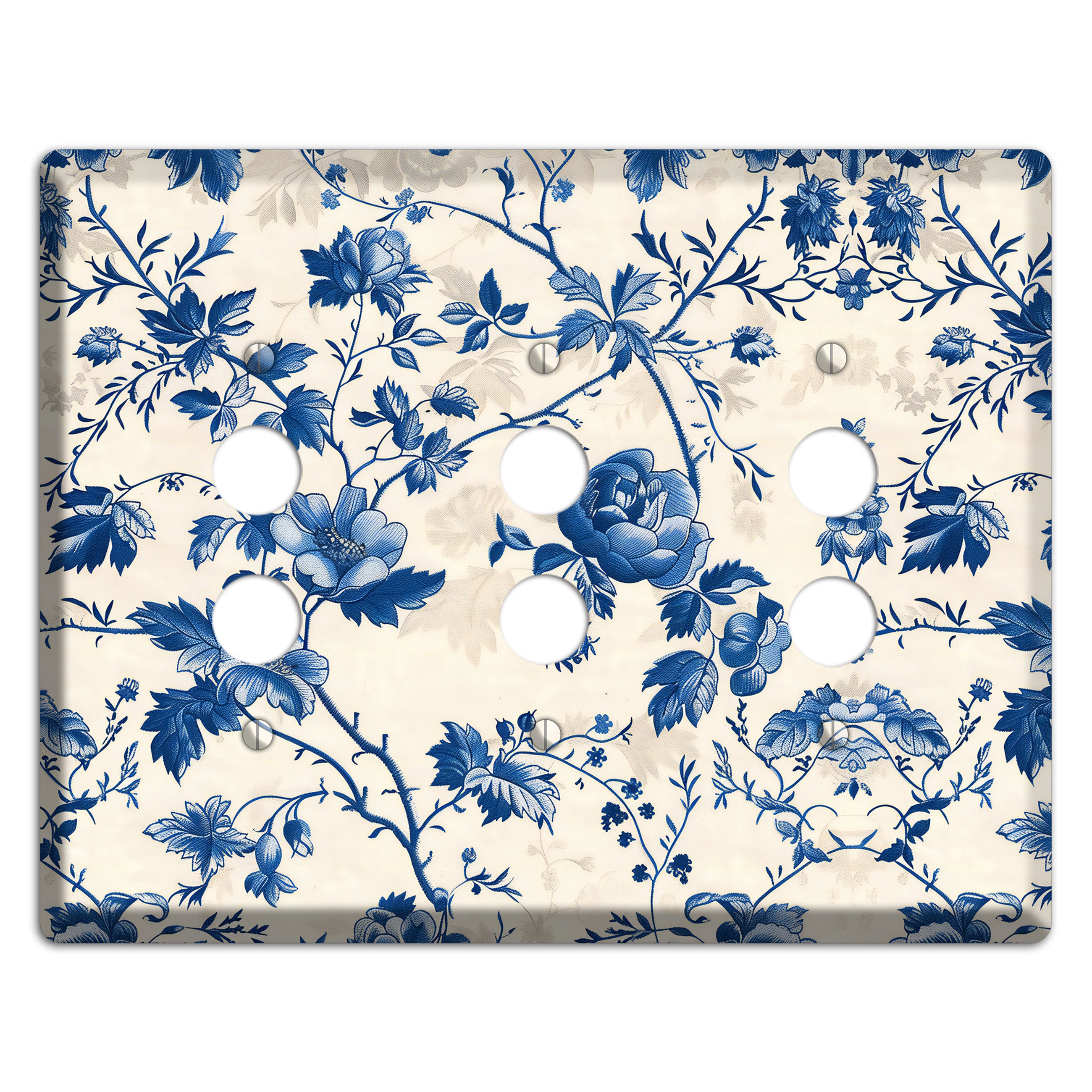 Porcelain Garden Riot 3 Pushbutton Wallplate