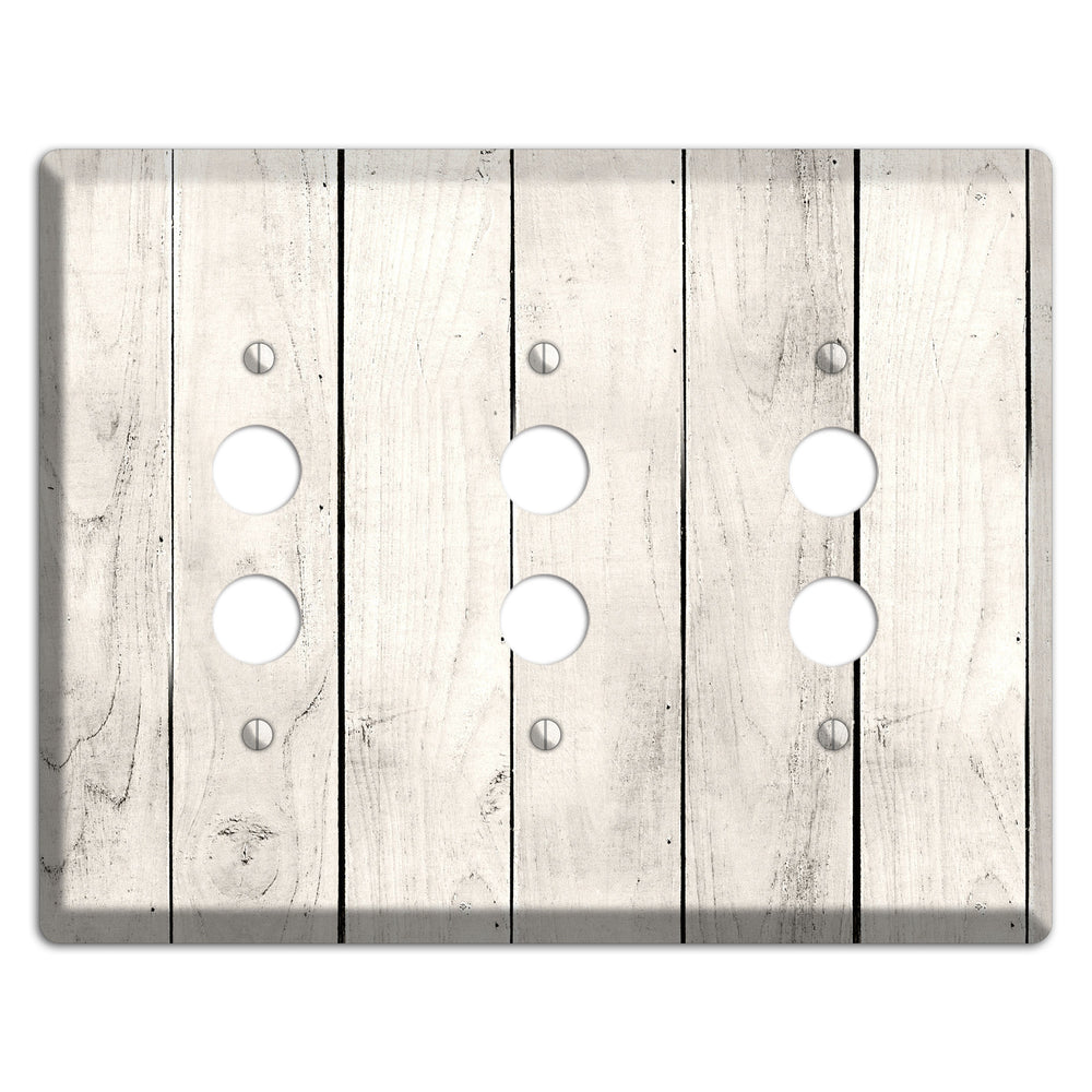 Whitewashed Planks 3 Pushbutton Wallplate