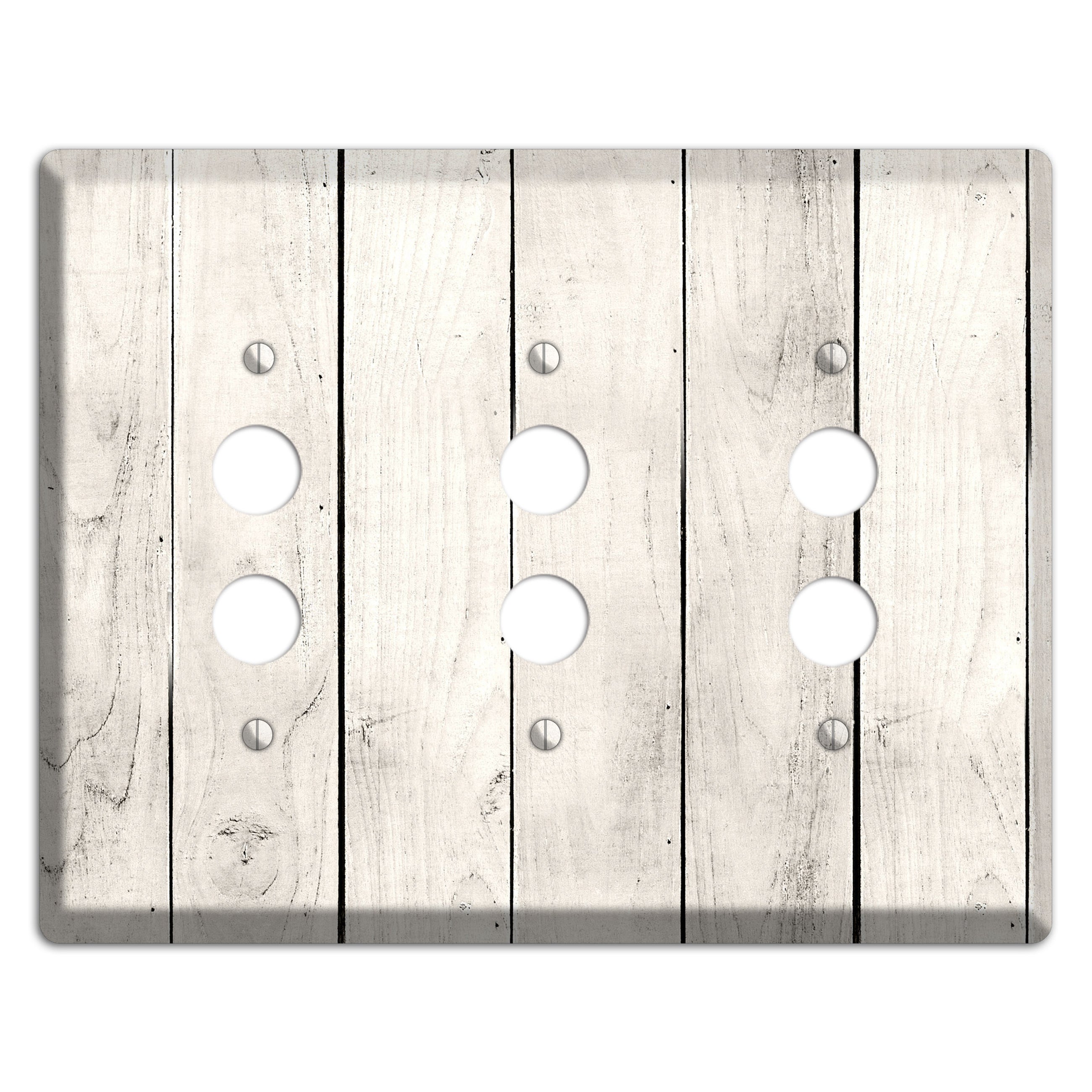 Whitewashed Planks 3 Pushbutton Wallplate