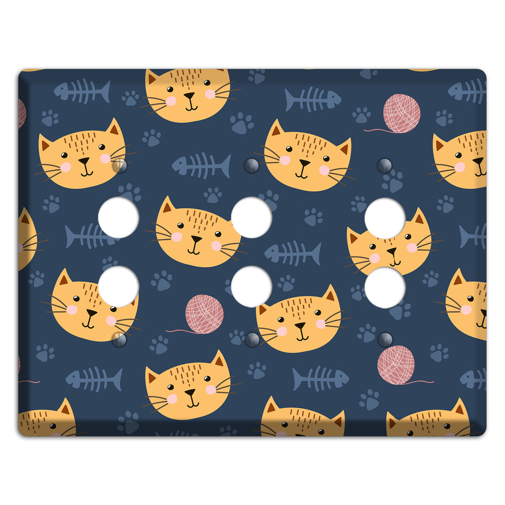 Cat Nap Parade 3 Pushbutton Wallplate