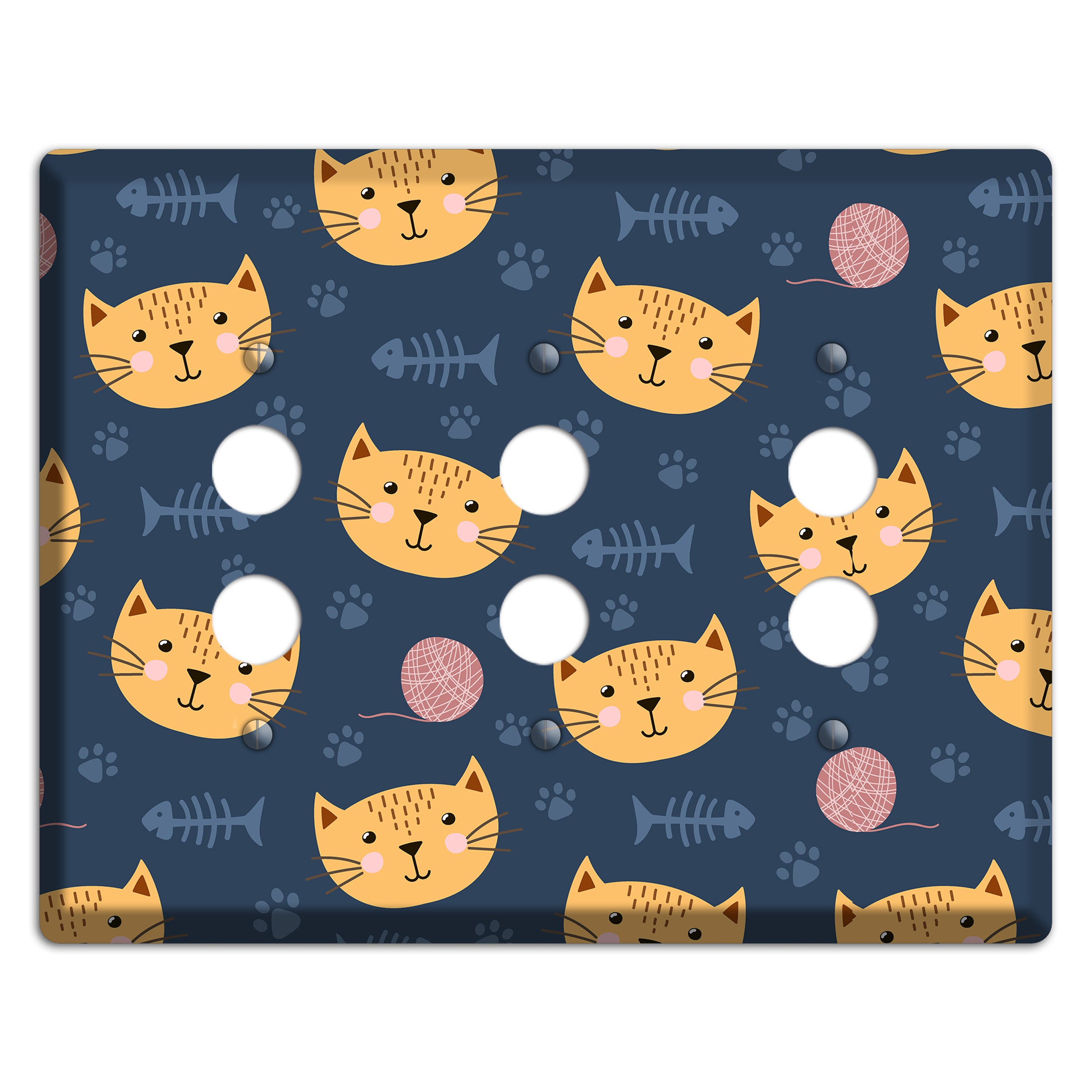 Cat Nap Parade 3 Pushbutton Wallplate