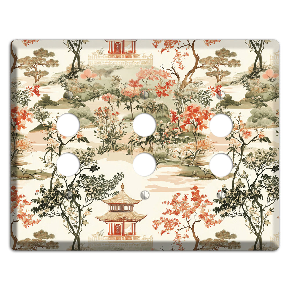 Pavilion & Petal 3 Pushbutton Wallplate