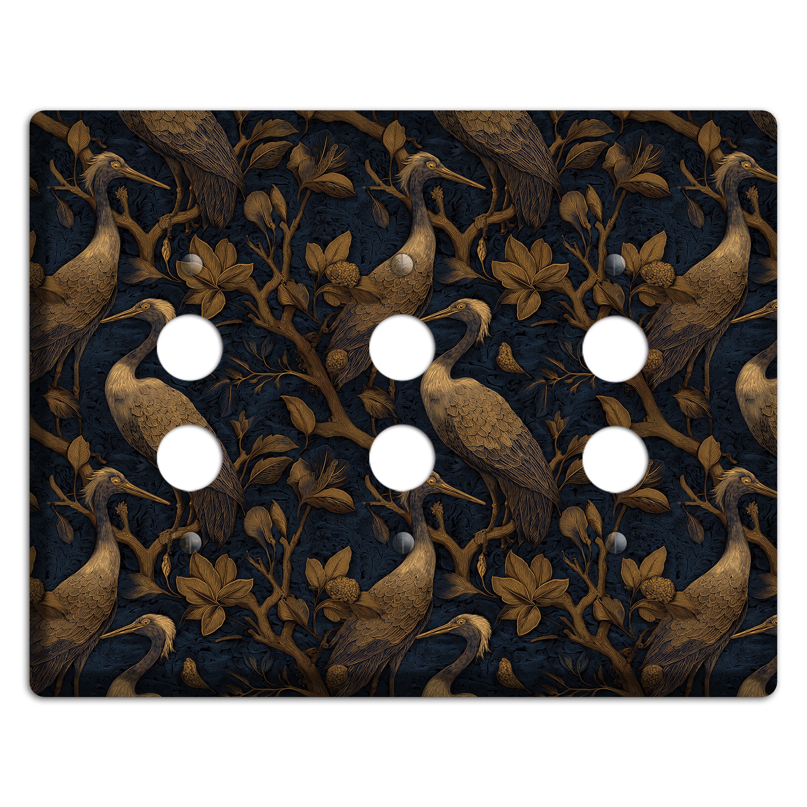 Gilded Heron Dusk 3 Pushbutton Wallplate