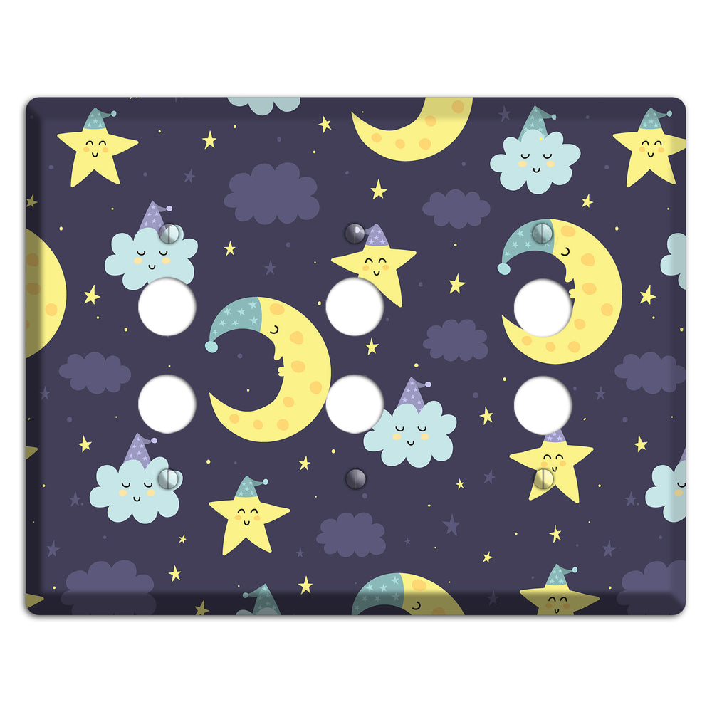 Moon & Star Wishes 3 Pushbutton Wallplate