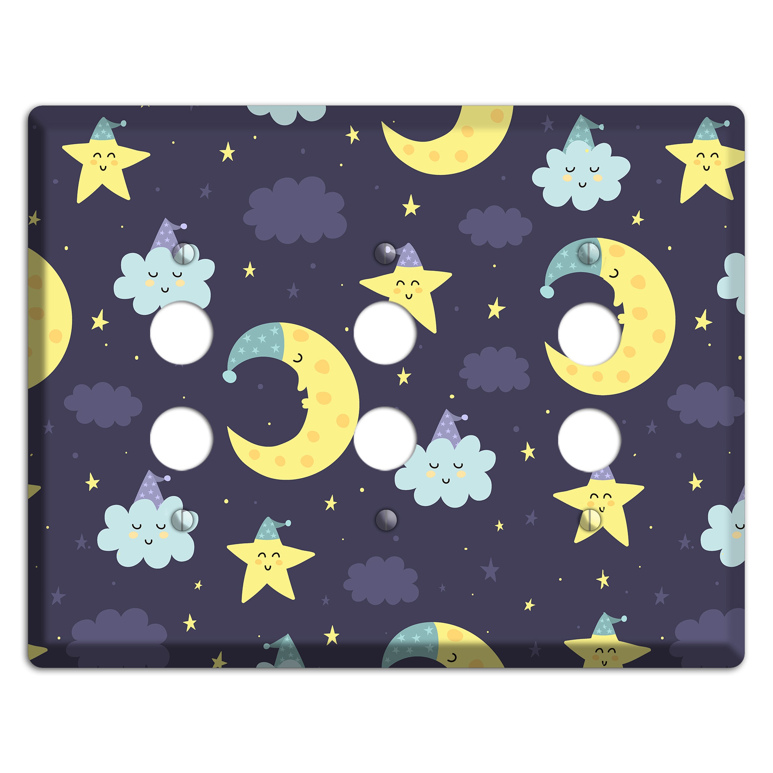 Moon & Star Wishes 3 Pushbutton Wallplate