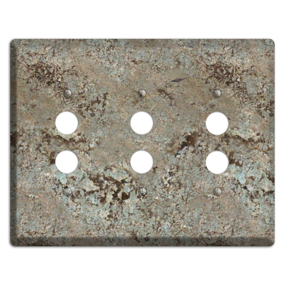 Delicatus White Granite 3 Pushbutton Wallplate