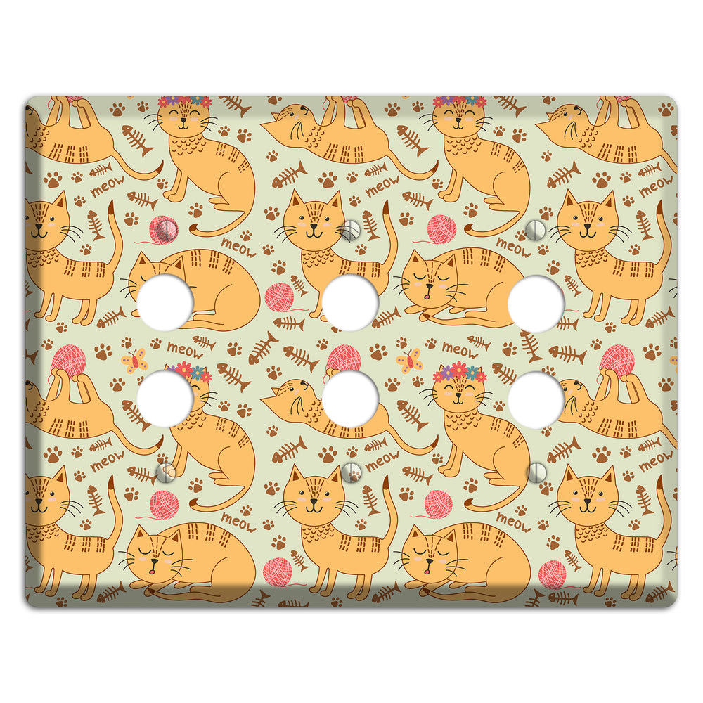 Meow Mix (Beige) 3 Pushbutton Wallplate