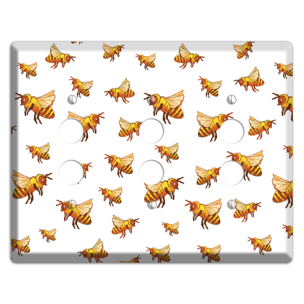 Golden Swarm Dance 3 Pushbutton Wallplate