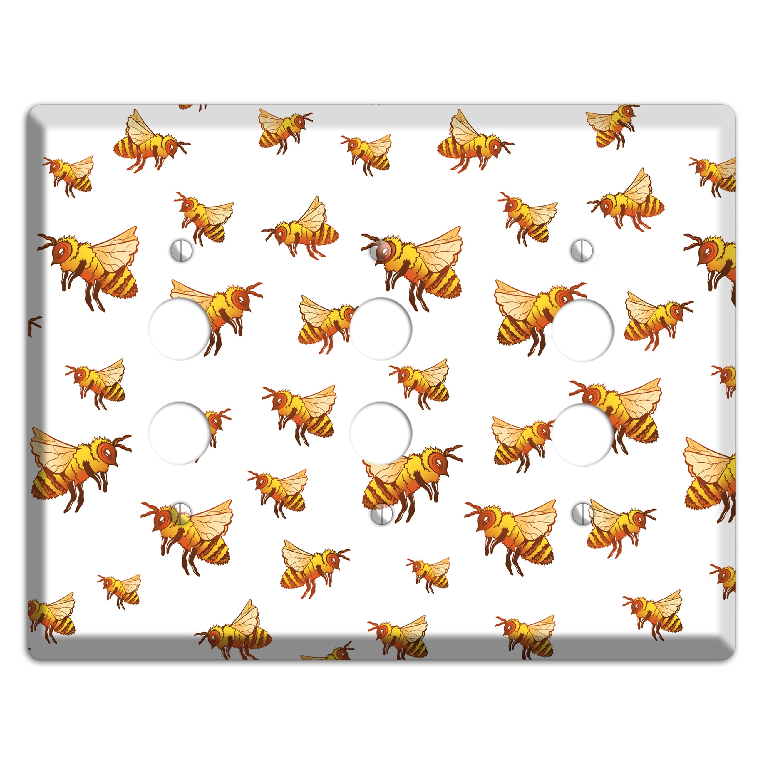 Golden Swarm Dance 3 Pushbutton Wallplate
