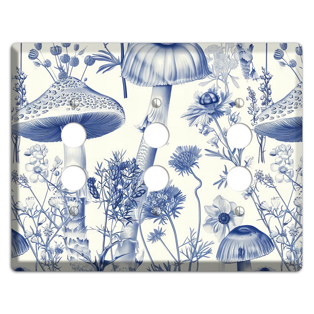 Cobalt Spore Garden 3 Pushbutton Wallplate
