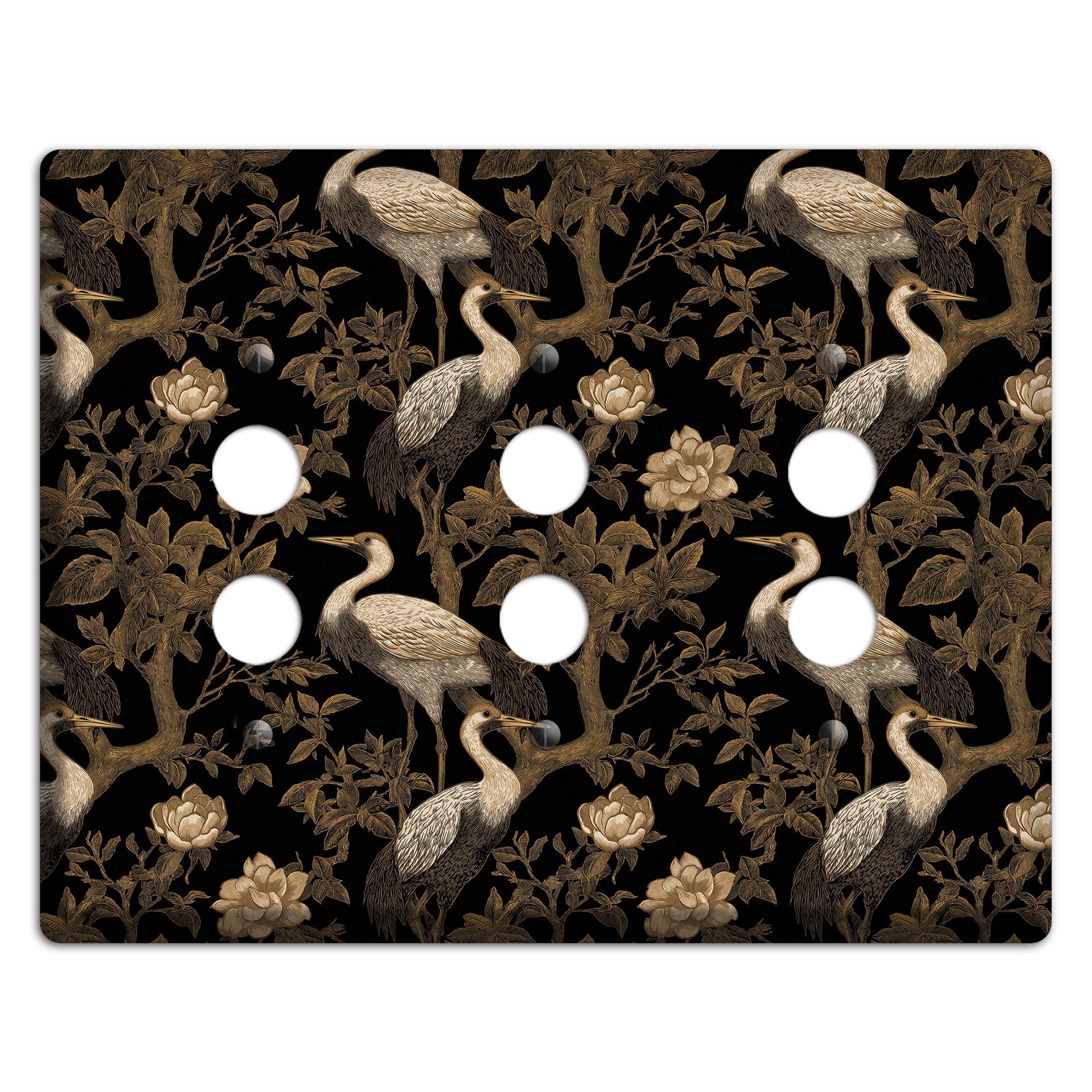 Obsidian Heron Dusk 3 Pushbutton Wallplate