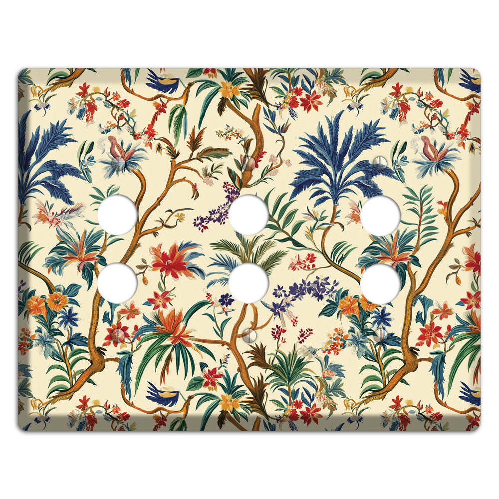 Wandering Canopy 3 Pushbutton Wallplate