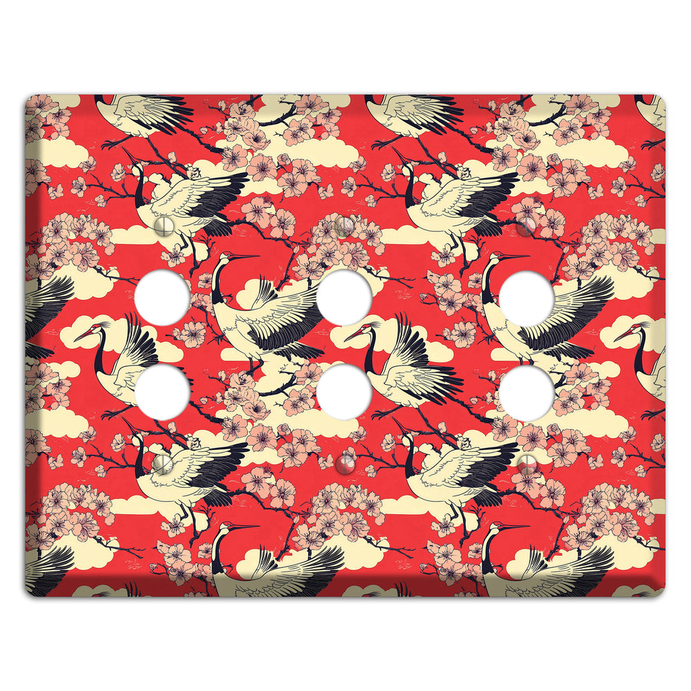 Crimson Blossom Ascent 3 Pushbutton Wallplate