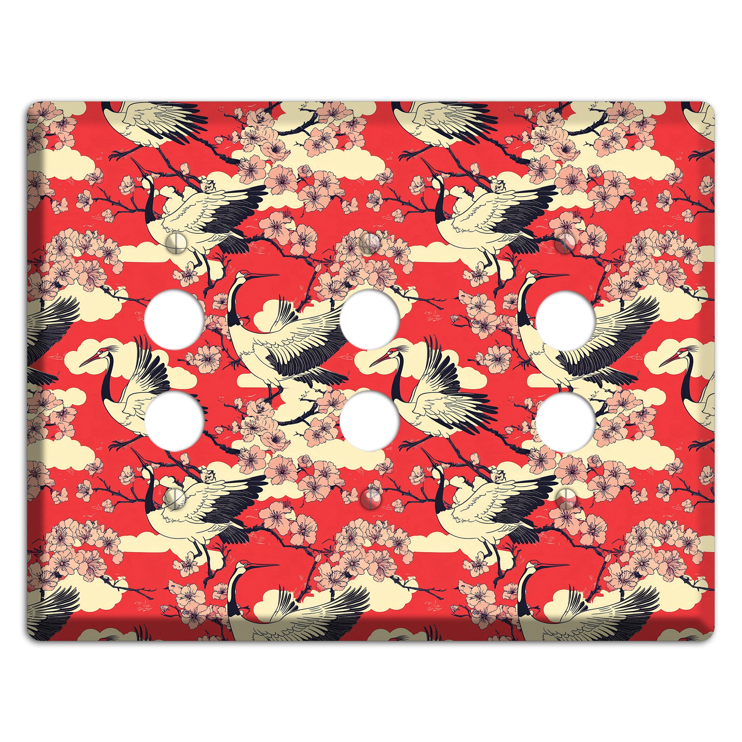 Crimson Blossom Ascent 3 Pushbutton Wallplate