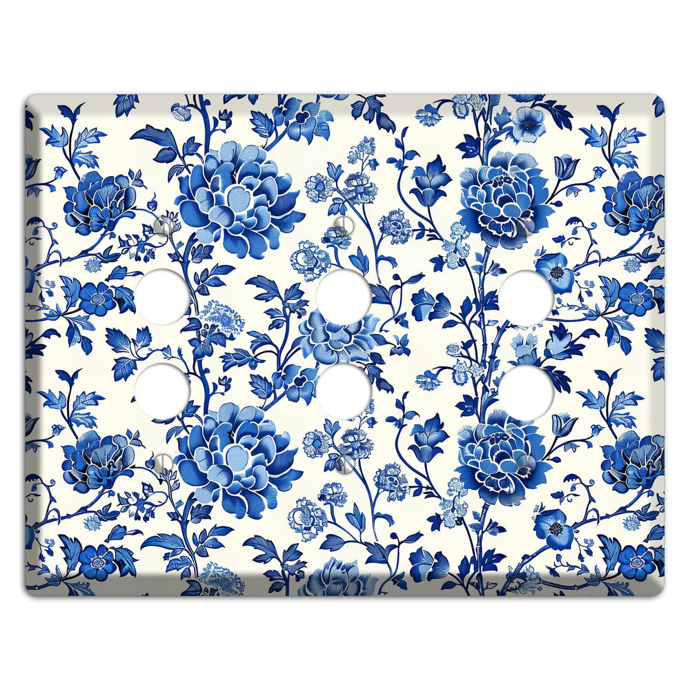 Porcelain Garden Reverie 3 Pushbutton Wallplate
