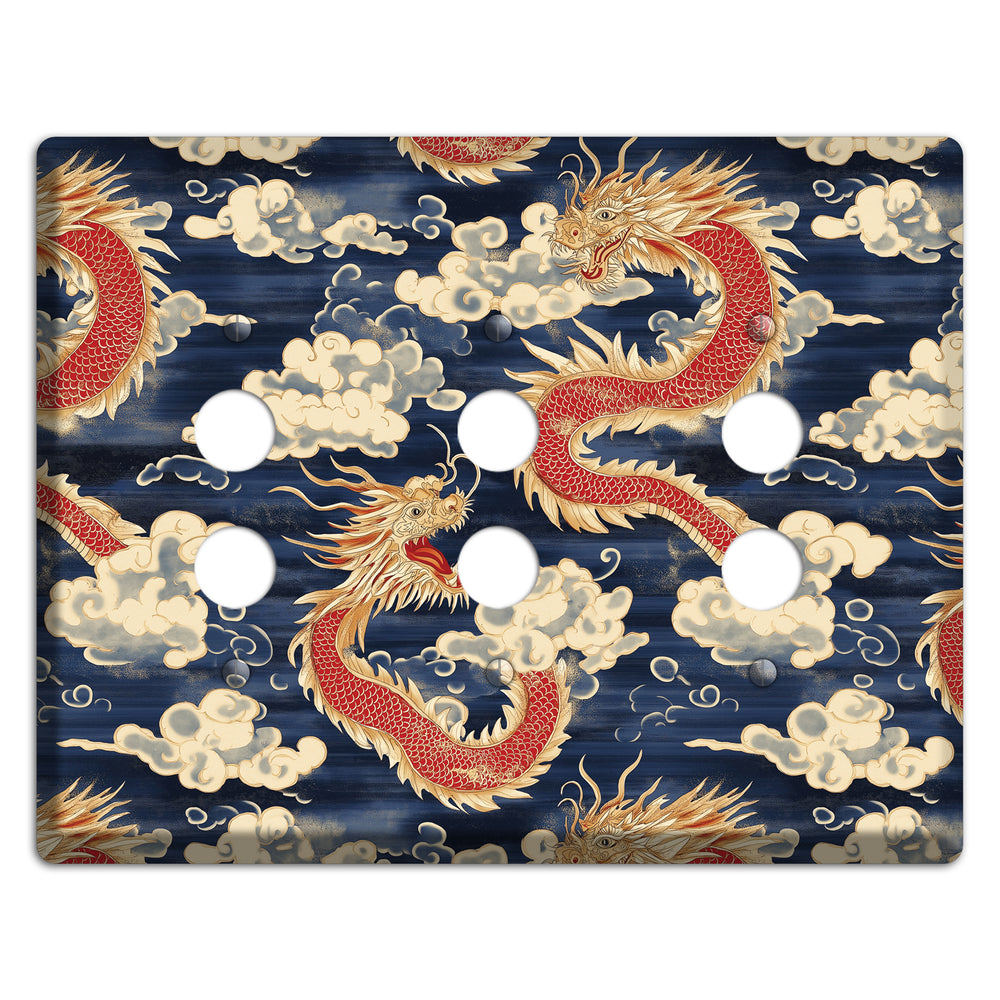 Sovereign Sky Dragons 3 Pushbutton Wallplate