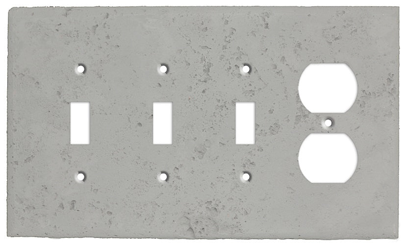Gray Stone 3 Toggle / Duplex Outlet Cover Plate