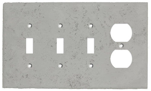 Gray Stone 3 Toggle / Duplex Outlet Cover Plate
