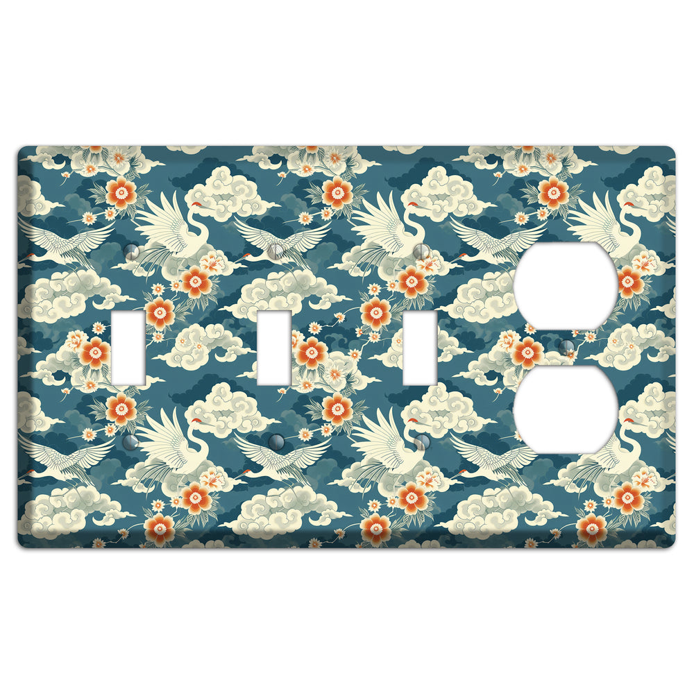 Teal Crane Ascendant 3 Toggle / Duplex Wallplate