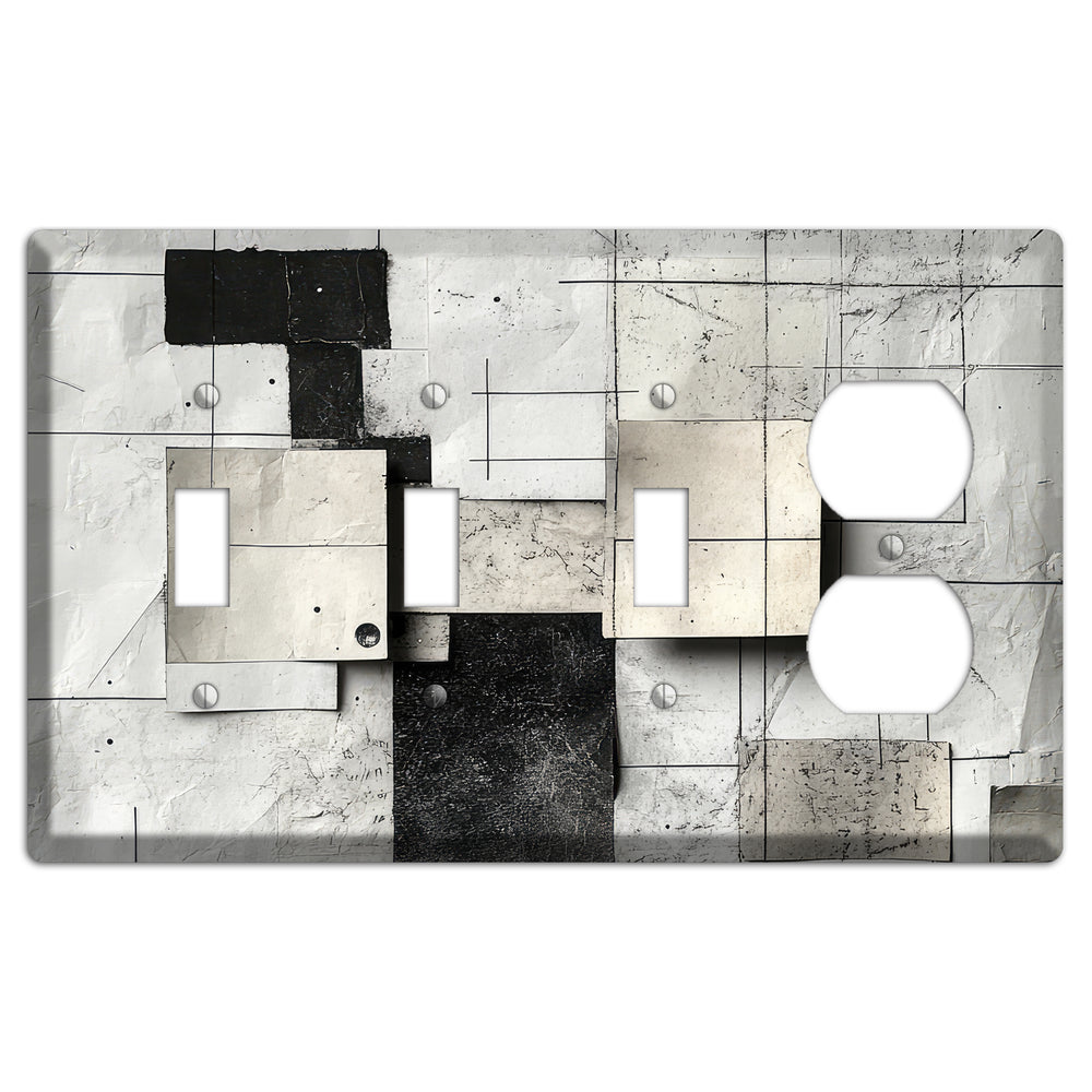 Torn Blueprint Collage 3 Toggle / Duplex Wallplate