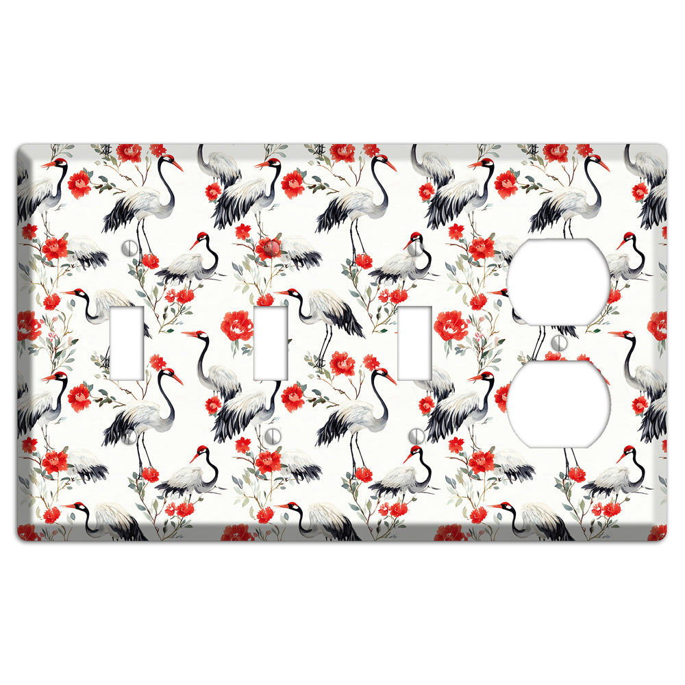 Scarlet Plume Garden 3 Toggle / Duplex Wallplate