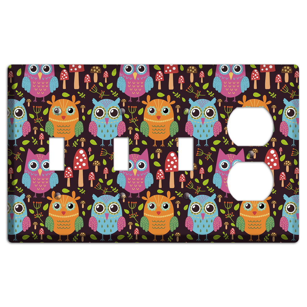 Bright Forest Owls 3 Toggle / Duplex Wallplate