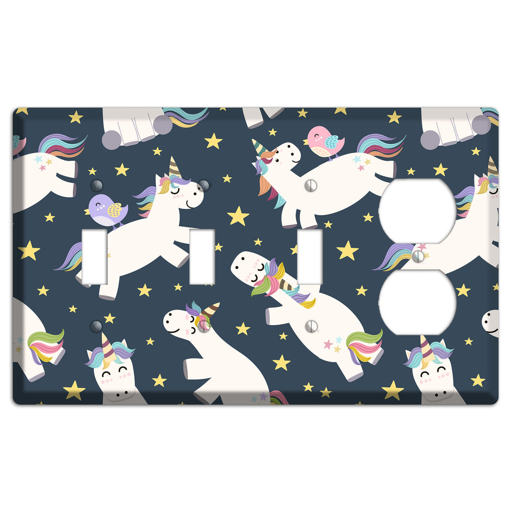 Dreamy Night Unicorns 3 Toggle / Duplex Wallplate