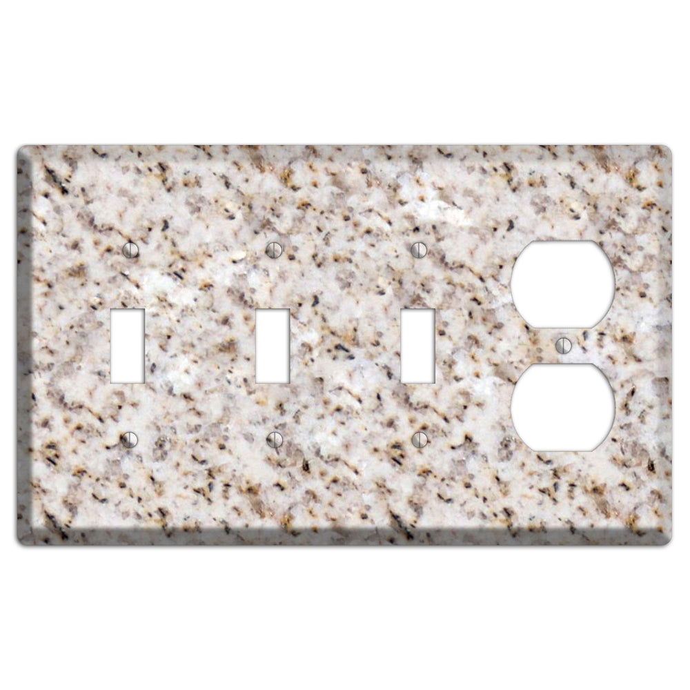 Luna Pearl Granite 3 Toggle / Duplex Wallplate