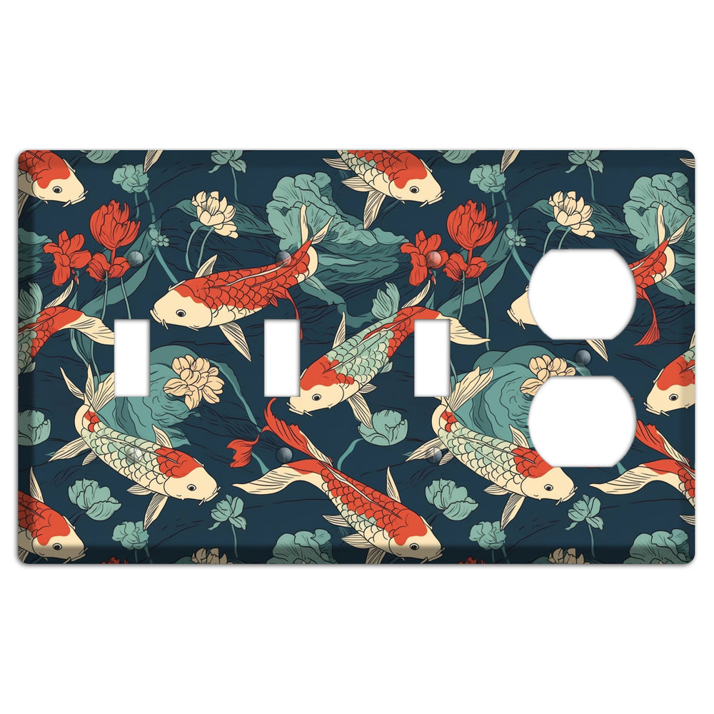 Koi & Lotus Drift 3 Toggle / Duplex Wallplate