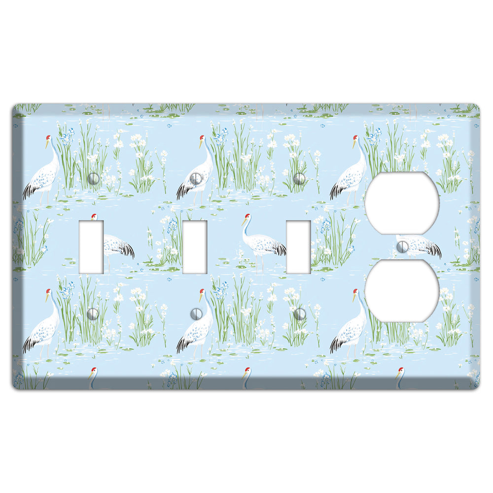 Azure Crane Sanctuary 3 Toggle / Duplex Wallplate