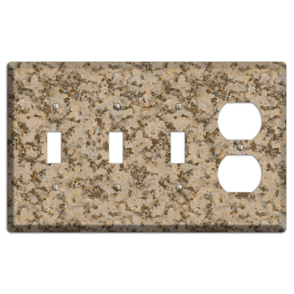Giallo Santa Cecilia Granite 3 Toggle / Duplex Wallplate