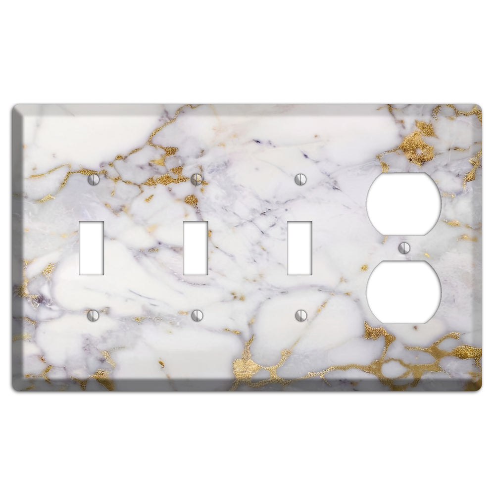 Metallic Bronze Marble 3 Toggle / Duplex Wallplate