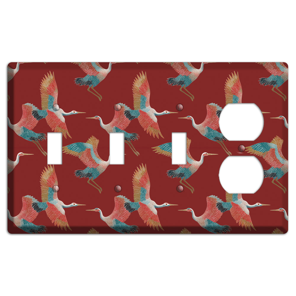 Crimson Heron Dance 3 Toggle / Duplex Wallplate