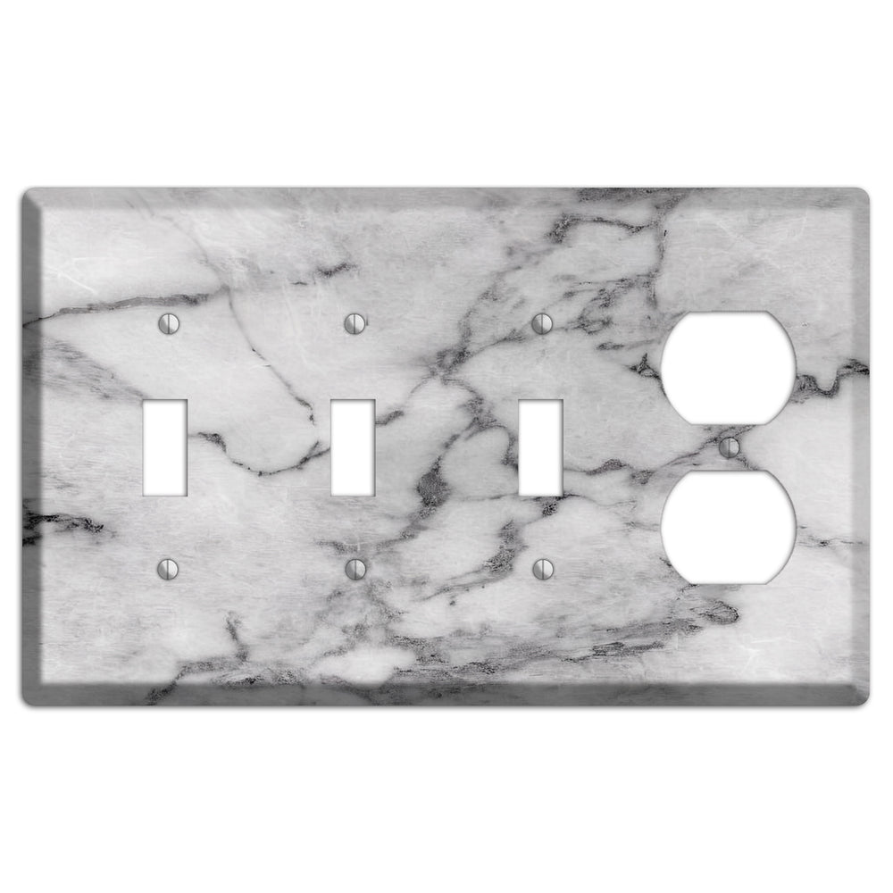 Gray and White Marble 3 Toggle / Duplex Wallplate
