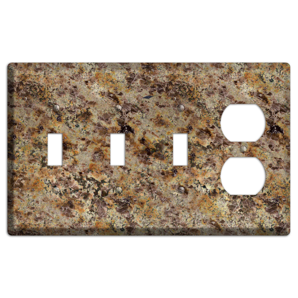 Golden Crystal Granite 3 Toggle / Duplex Wallplate