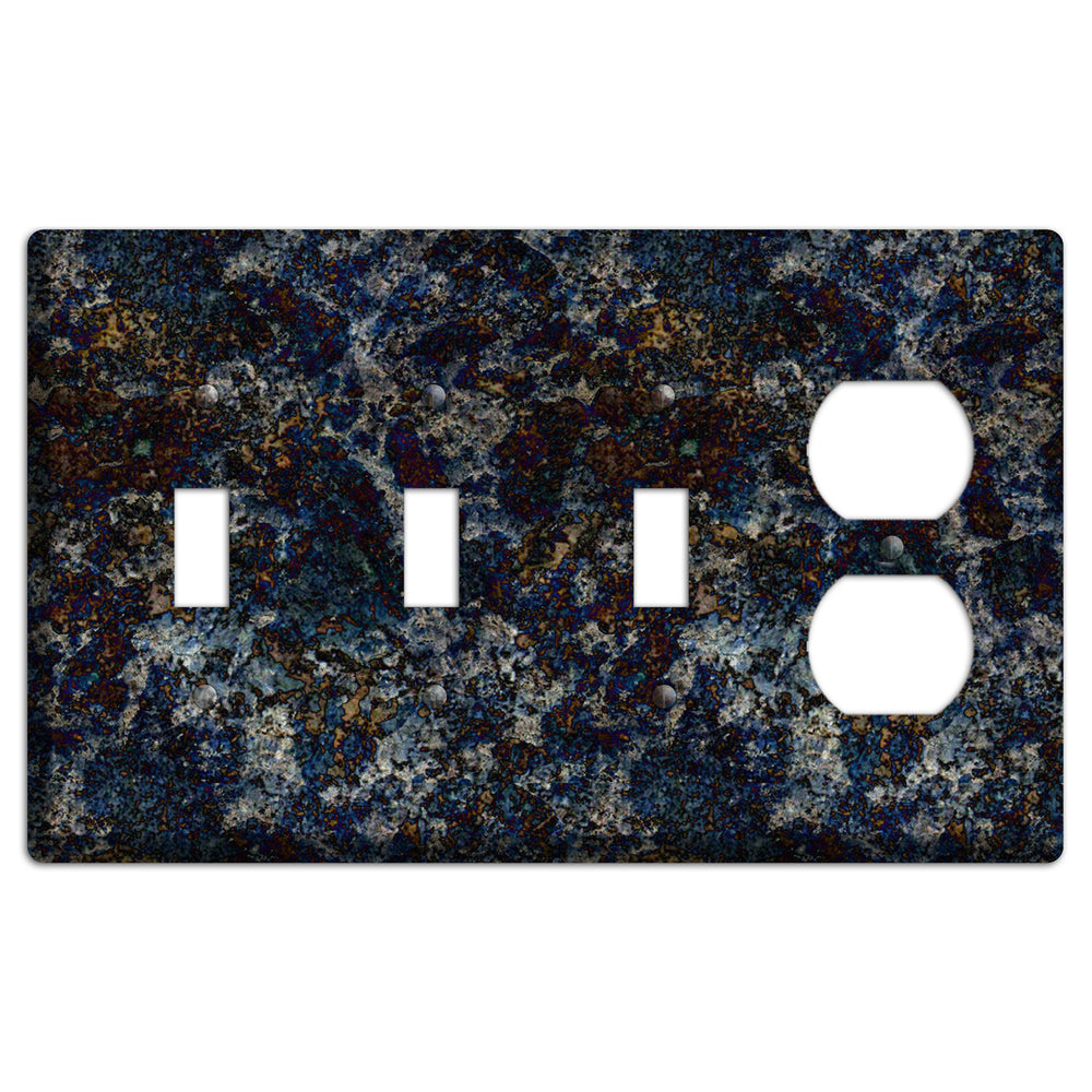 Blue Louise Granite 3 Toggle / Duplex Wallplate