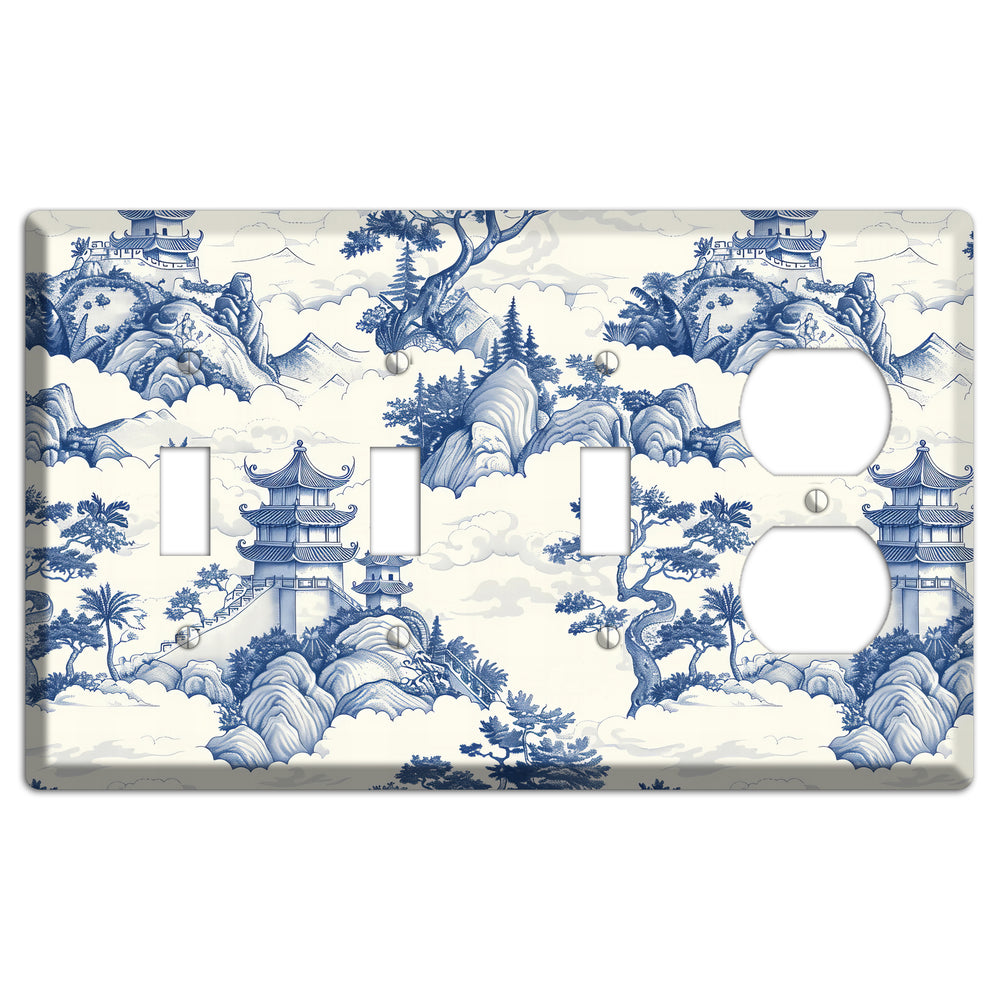 Celestial Pagoda Mist 3 Toggle / Duplex Wallplate