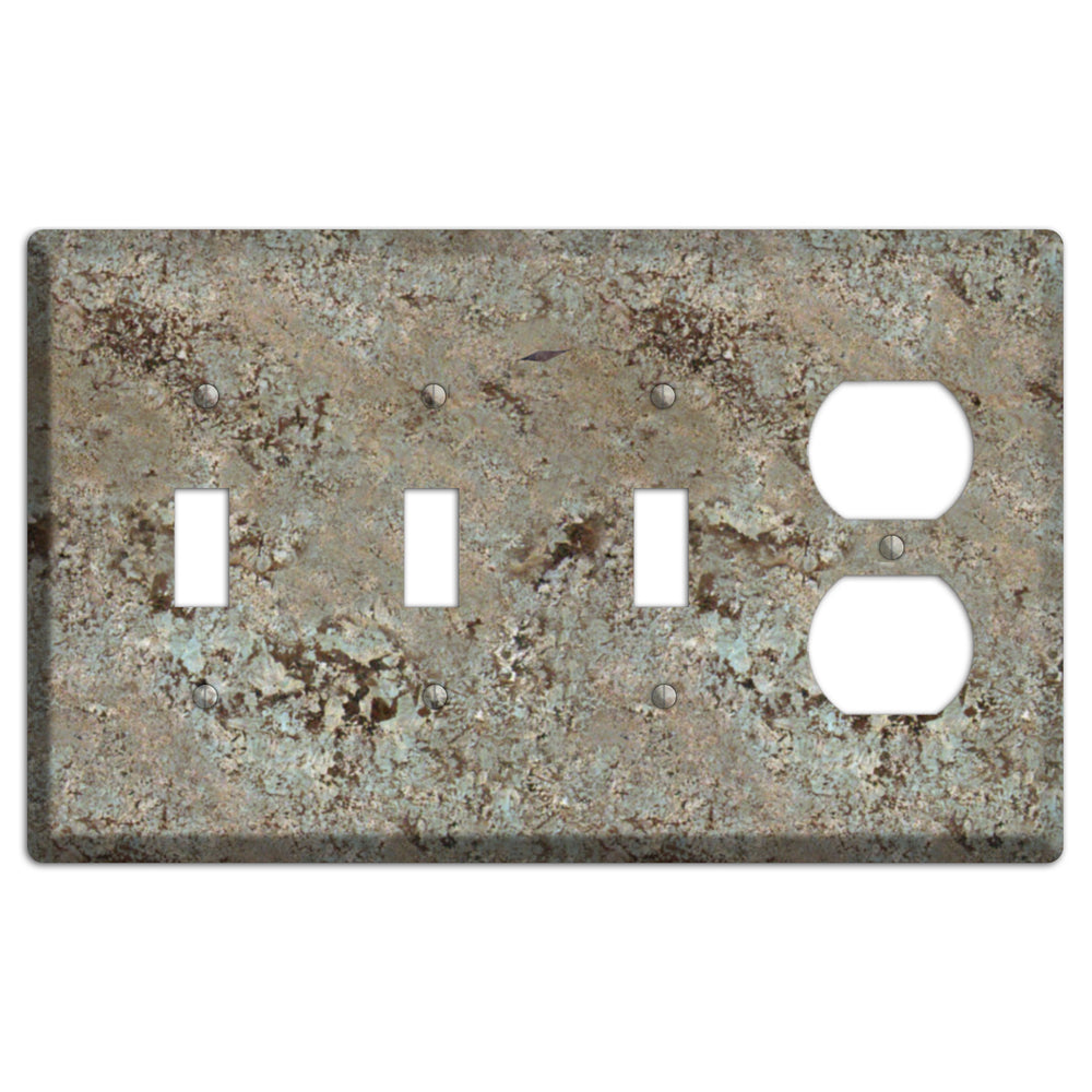 Delicatus White Granite 3 Toggle / Duplex Wallplate