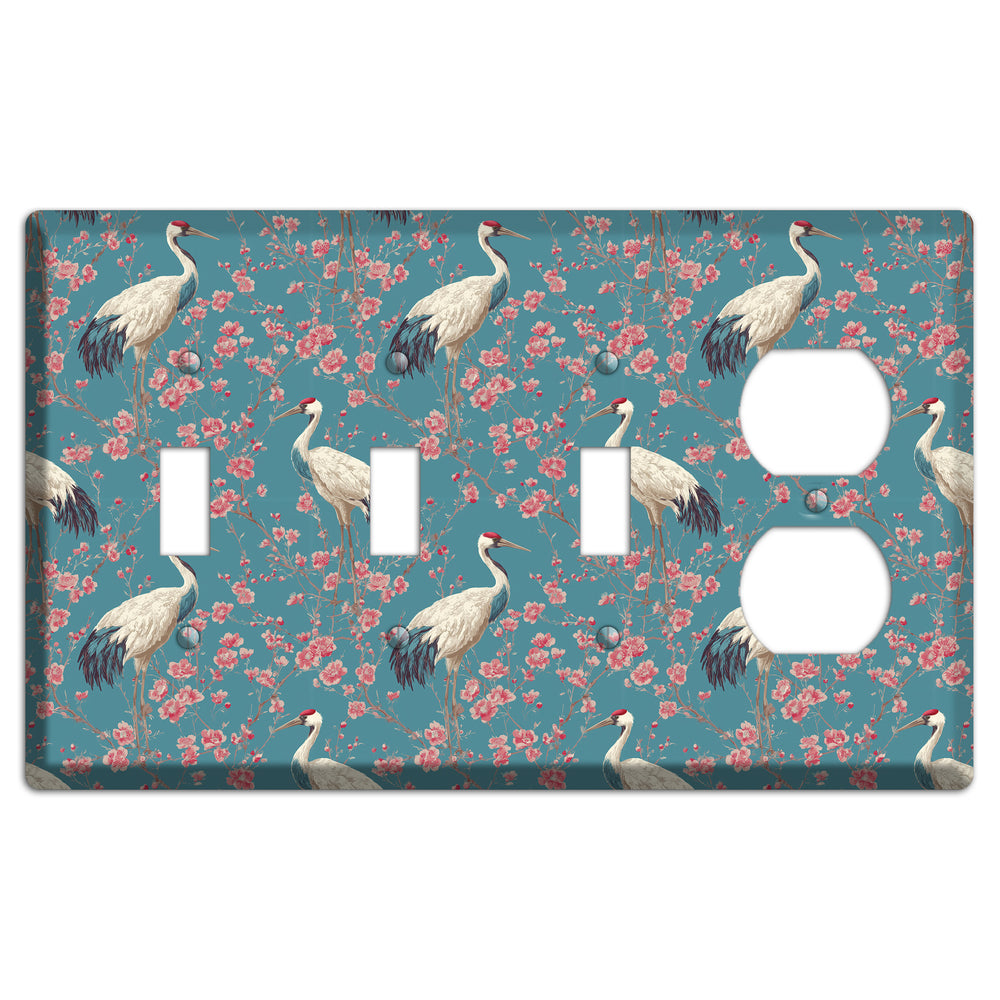 Azure Blossom Vigil 3 Toggle / Duplex Wallplate