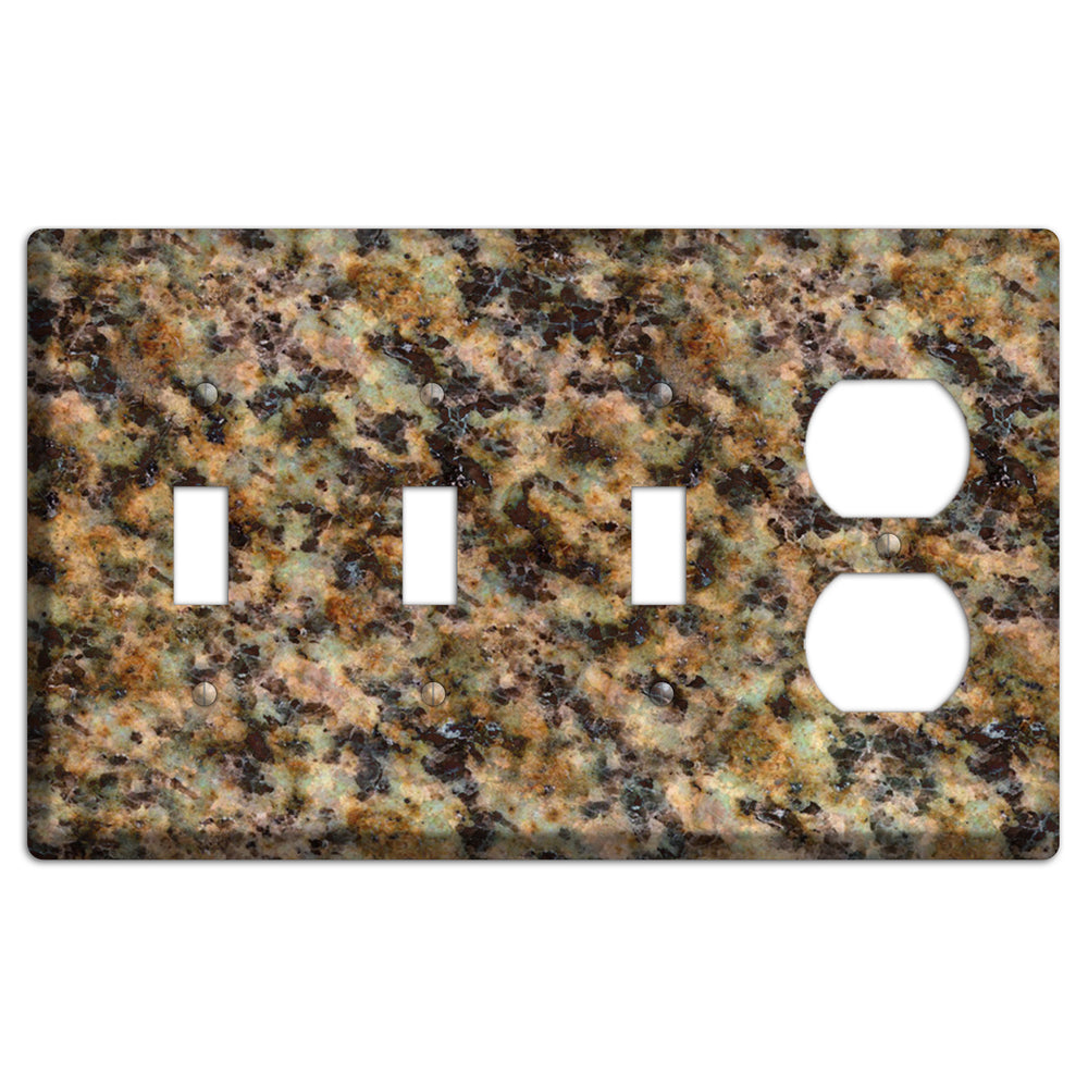 Verde Butterfly Granite 3 Toggle / Duplex Wallplate