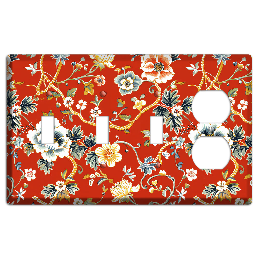 Crimson Garden Reverie 3 Toggle / Duplex Wallplate