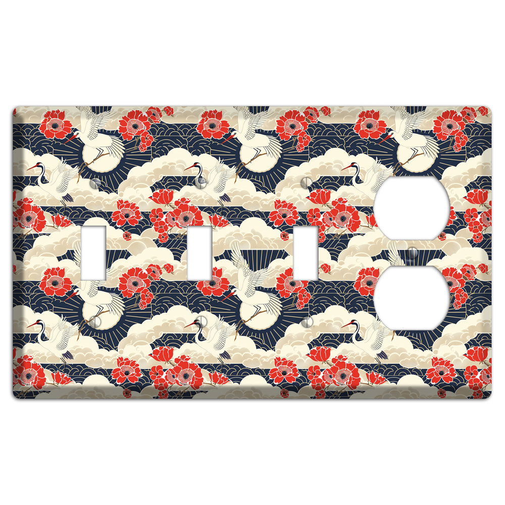 Crimson Peony Ascent 3 Toggle / Duplex Wallplate