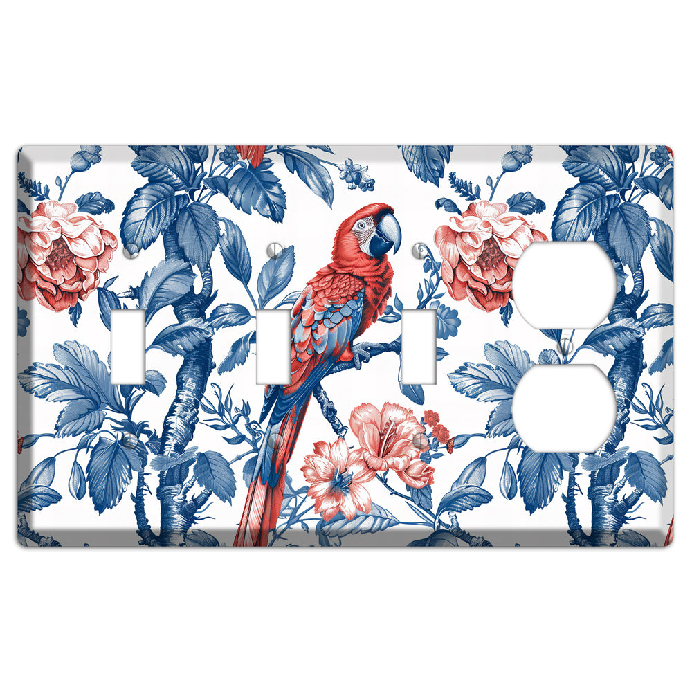 Scarlet in Bloom 3 Toggle / Duplex Wallplate