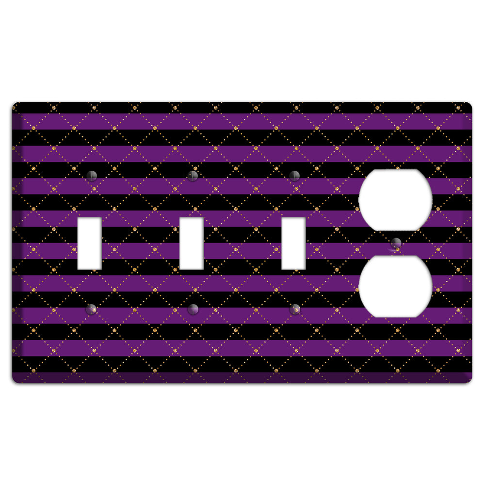 Striped Harlequin Glow 3 Toggle / Duplex Wallplate
