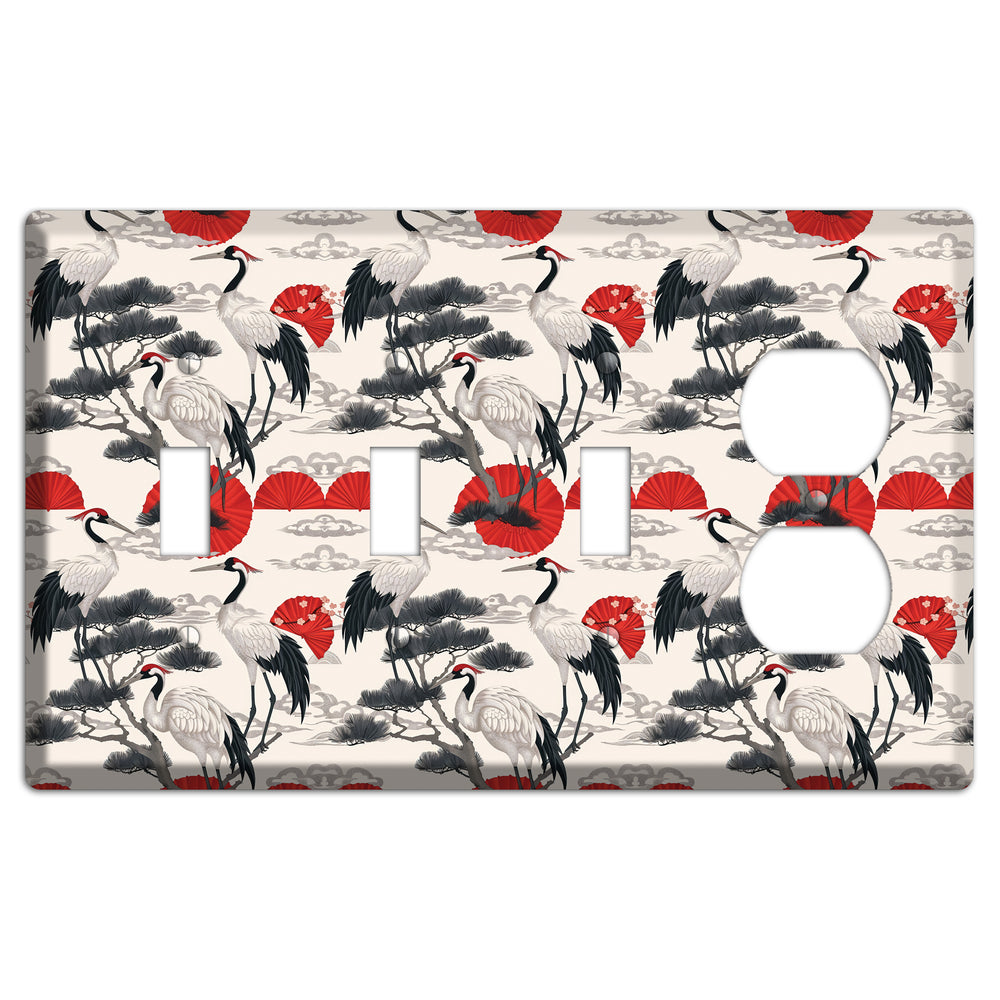 Crimson Fan & Pine 3 Toggle / Duplex Wallplate